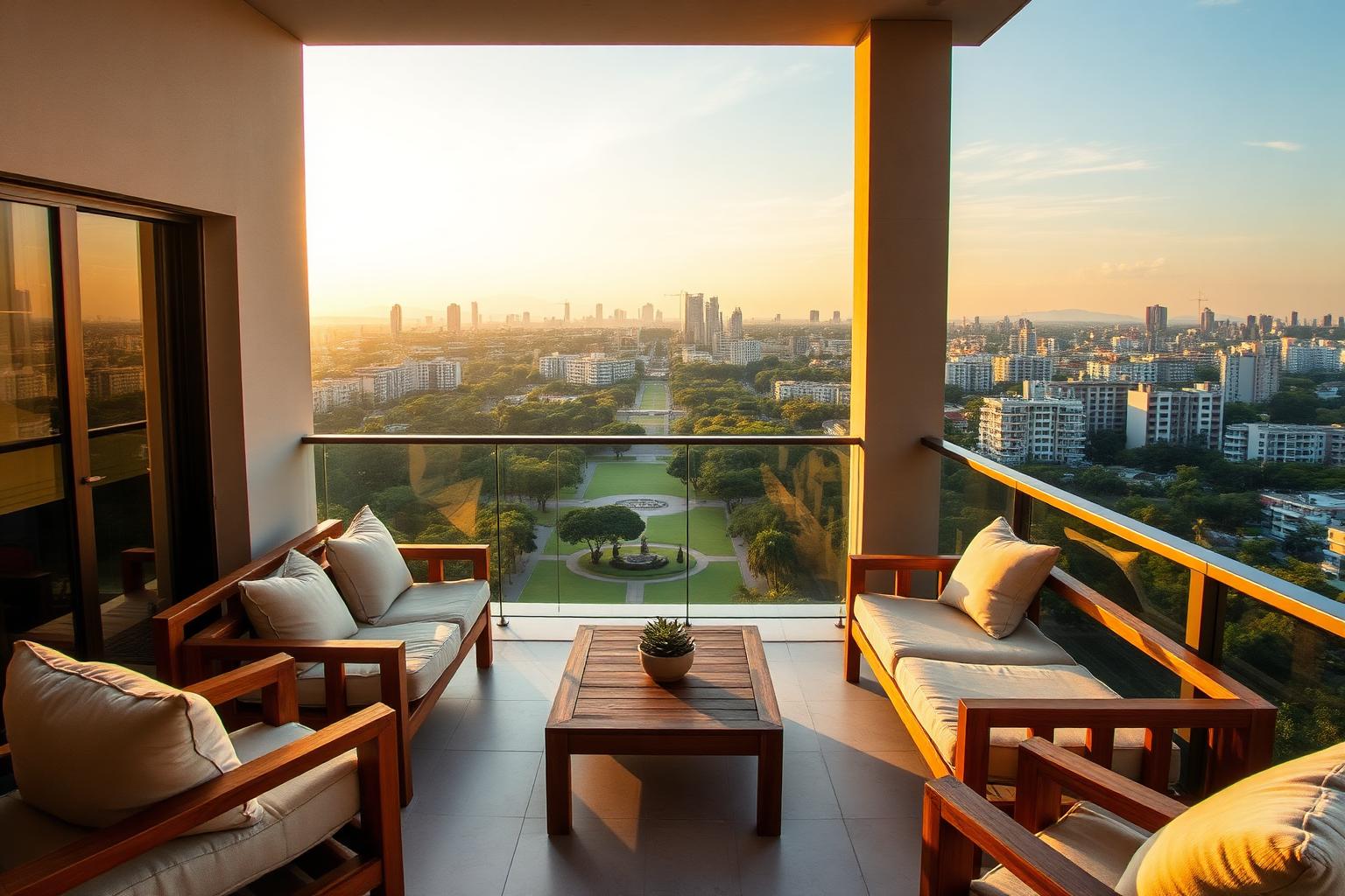 Terraço com vista para o Parque Ibirapuera